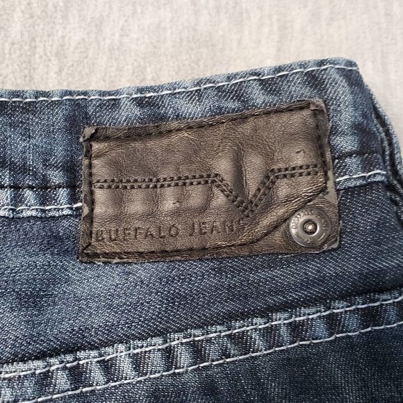 Buffalo Jeans Mens 30x27 Blue Dark Wash Straight Leg Denim - Picture 7 of 8